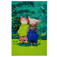 Рушник кухонний Home Line №032 "Хрюшина родина" 35х61см 142538