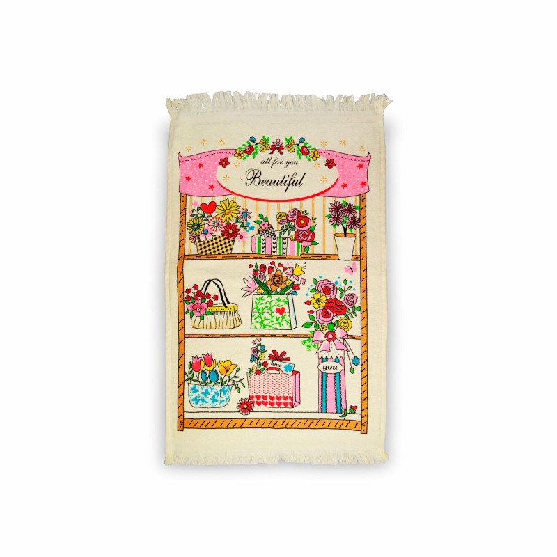 Рушник велюровий кухонний Home Line "Квіти у горщику" 40х60см 138315