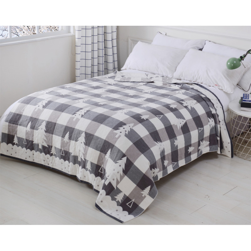 Ковдра ткана Home Line 200х220см "Ялинка" (сіра) 137649