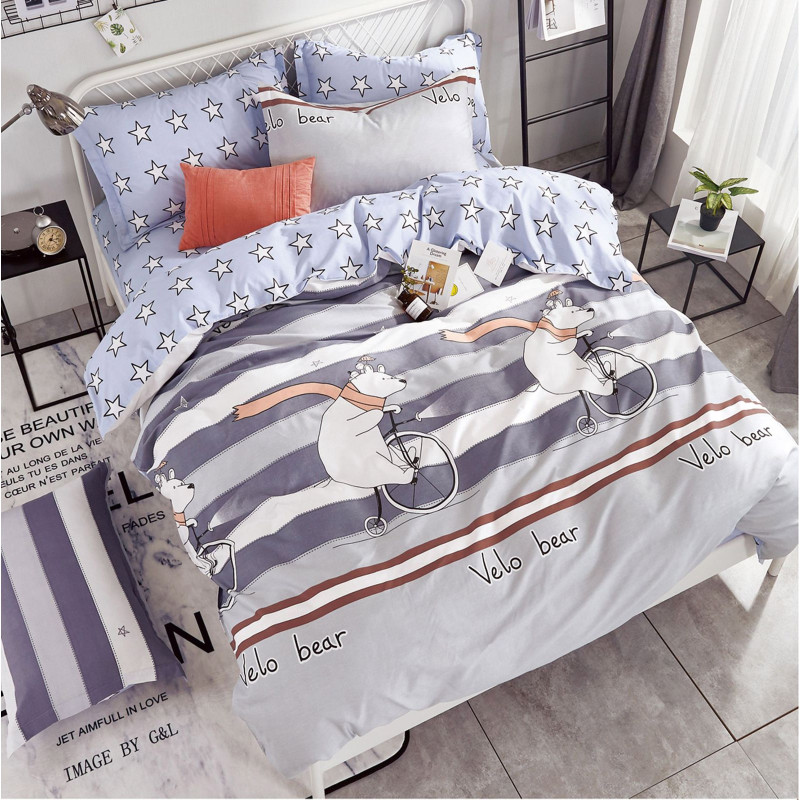 Євро комплект постільної білизни Home Line "Вело-ведмедик" 137503