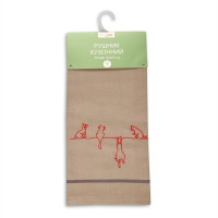 Рушник кухонний Home Line "Грайливі коти" (сірий) 40х60см 134495