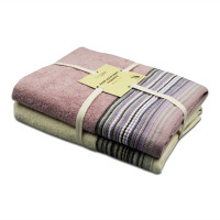 Набір махрових рушників 2 шт. Home Line "Тео" (кремово-рожевий), 68х128см 133814