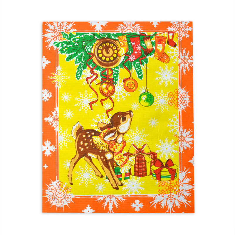 Рушник вафельний кухонний Home Line "Бембі" (помаранчевий) 45х60см 133795