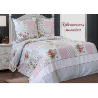 Двоспальний комплект постільної білизни Home Line "Квіткова мозаїка" 133496