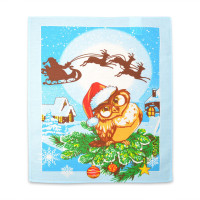 Рушник вафельний кухонний Home Line "Сова" (блакитний) 45х60см 132114