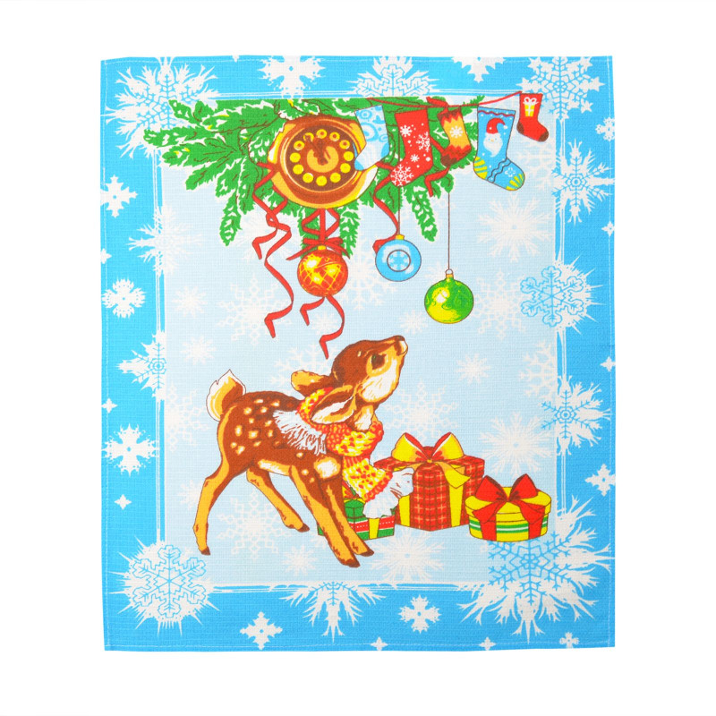 Рушник вафельний кухонний Home Line "Бембі" (блакитний) 45х60см 130987