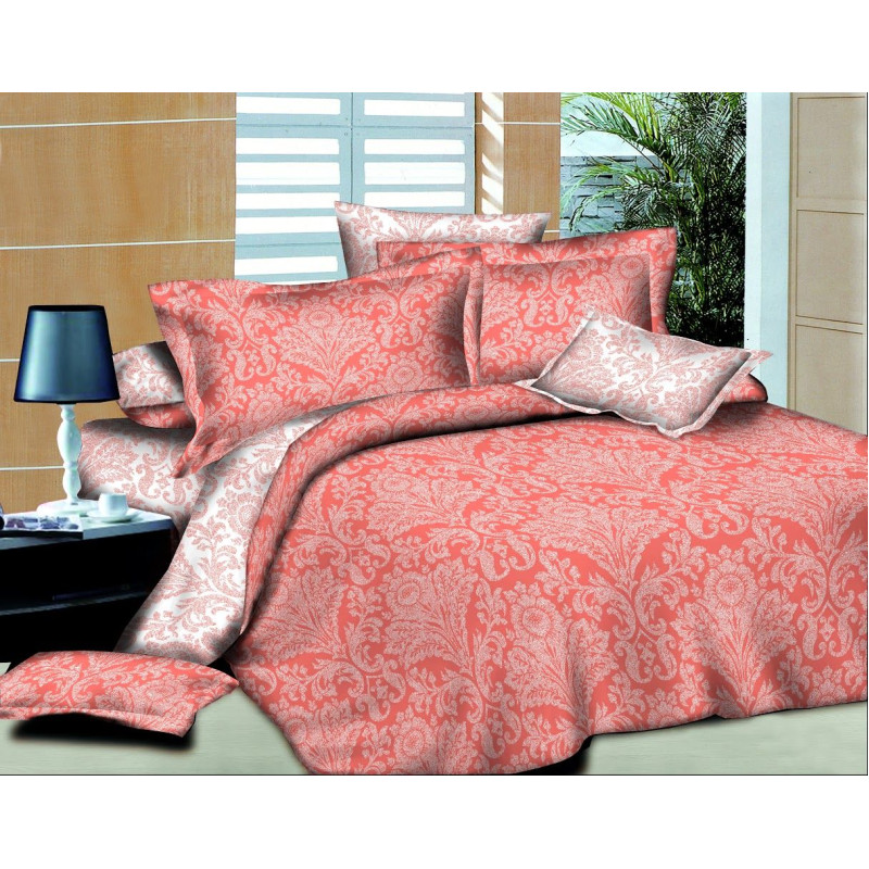 Сімейний комплект постільної білизни Home Line "Аврора" (кораловий) 130477