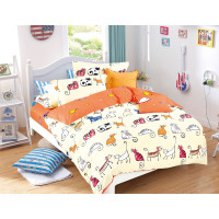 Євро комплект постільної білизни Home Line "Кіт і рибка" 129254