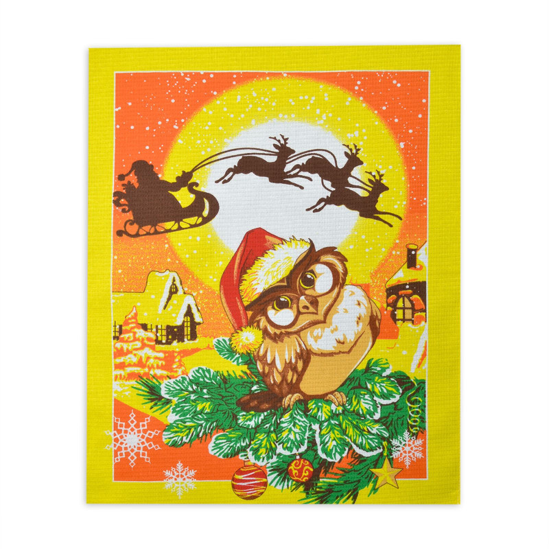 Рушник вафельний кухонний Home Line "Сова" (помаранчевий) 45х60см 128448