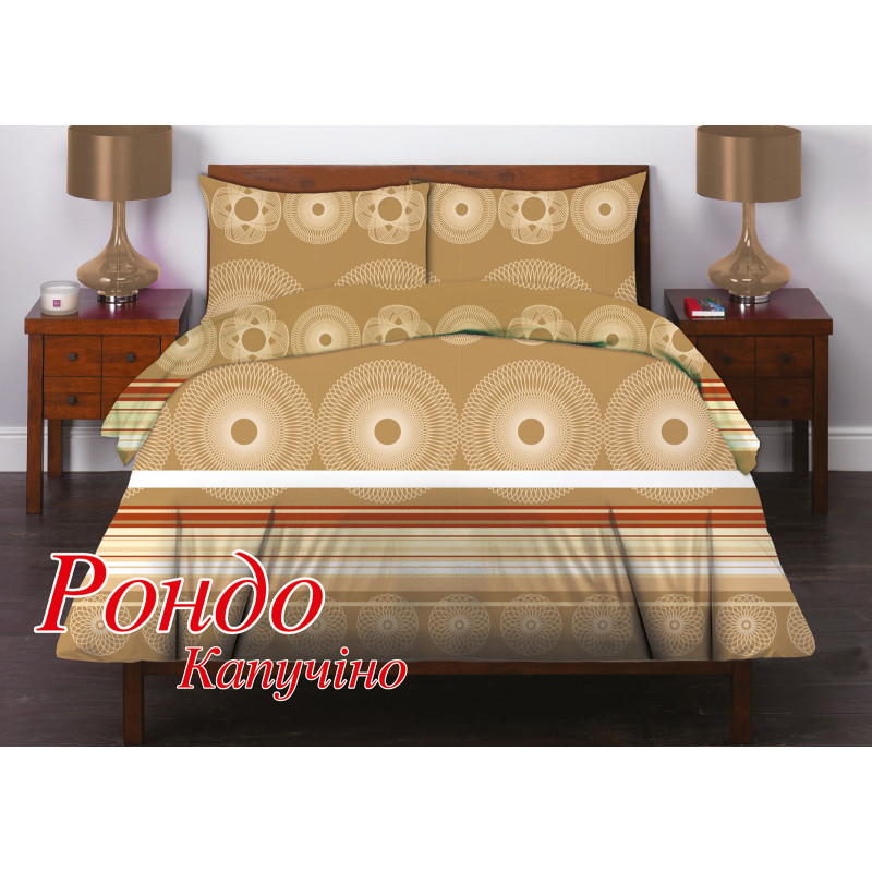 Євро комплект постільної білизни Home Line "Рондо" (капучіно) 70х70 124571