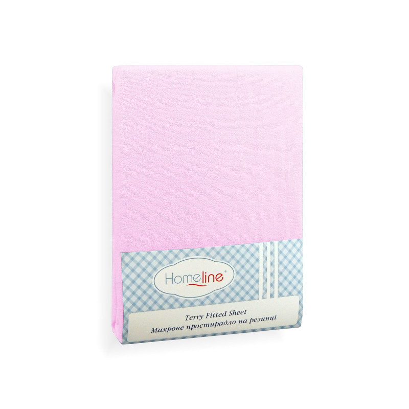 Простирадло махрове на резинці Home Line (рожеве) 180х200см 123214
