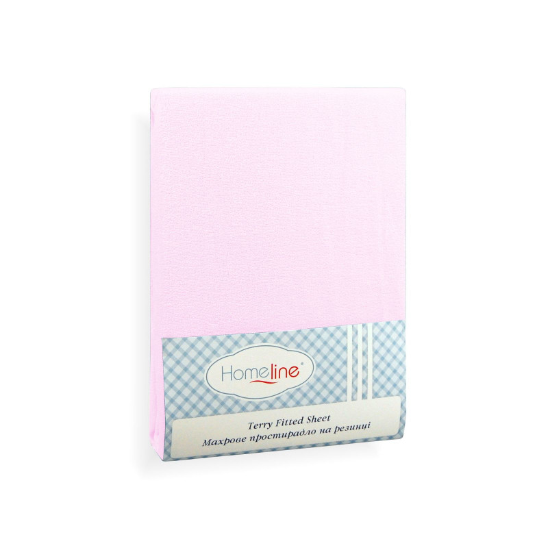 Простирадло махрове на резинці Home Line (світло-рожеве) 90х200см 123194