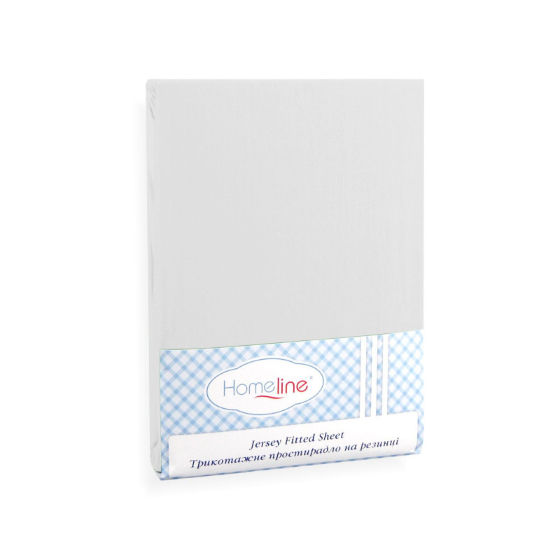 Простирадло трикотажне на резинці Home Line (світло-сіре) 160х200см 123176