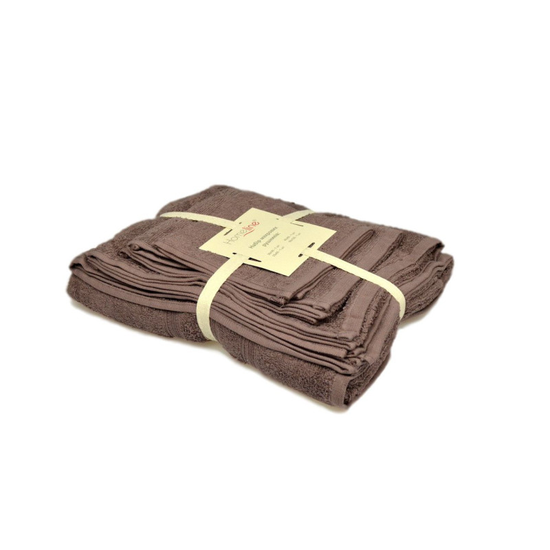 Набір махрових рушників 4 шт. Home Line (кавовий), 30х30см, 35х65см, 45х85см, 68х128см 122664