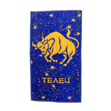 Рушник велюровий Home Line "Зодіак Телець" (синьо-жовті), 50х90см 117287
