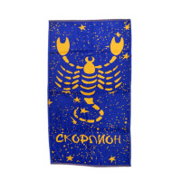 Рушник велюровий Home Line "Зодіак Скорпіон" (синьо-жовті), 50х90см 117285