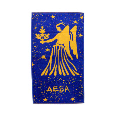 Рушник велюровий Home Line "Зодіак Діва" (синьо-жовті), 50х90см 117282