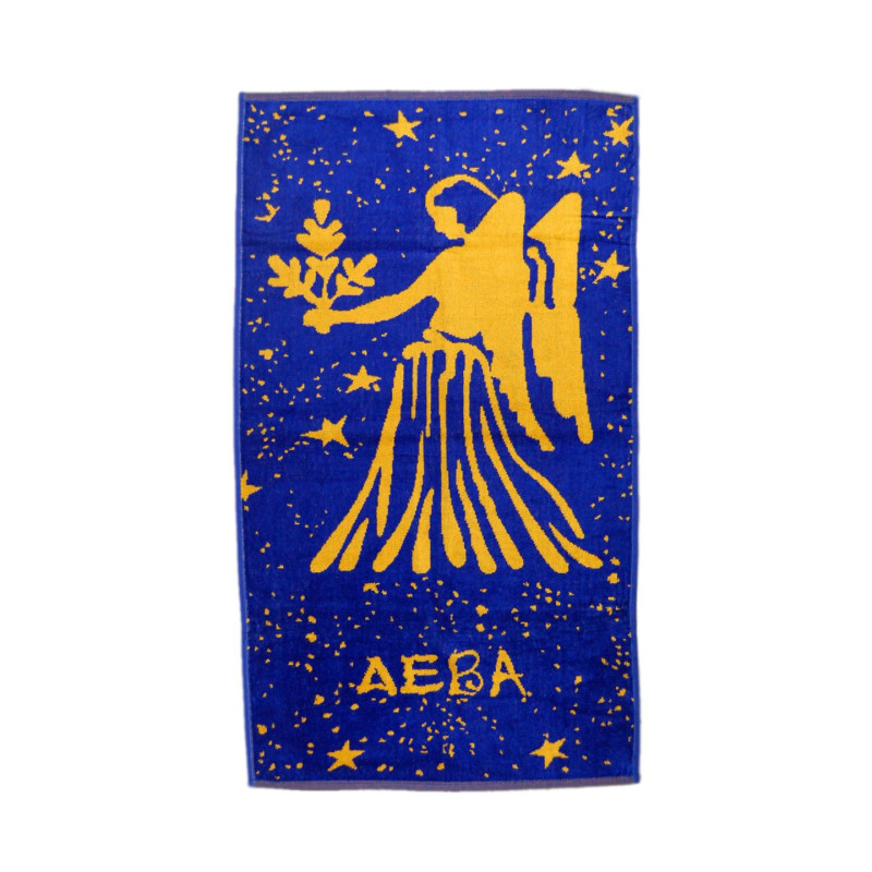 Рушник велюровий Home Line "Зодіак Діва" (синьо-жовті), 50х90см 117282