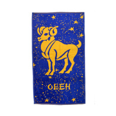 Рушник велюровий Home Line "Зодіак Овен" (синьо-жовтий), 50х90см 117281