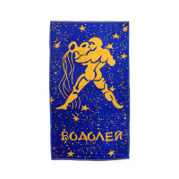 Рушник велюровий Home Line "Зодіак Водолій" (синьо-жовті), 50х90см 117280