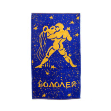 Рушник велюровий Home Line "Зодіак Водолій" (синьо-жовті), 50х90см 117280