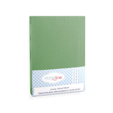 Простирадло трикотажне на резинці Home Line (оливкове) 200х200см 113818