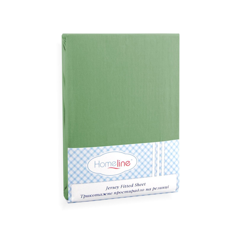 Простирадло трикотажне на резинці Home Line (оливкове) 200х200см 113818