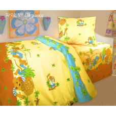 Детский комплект постельного белья Home Line "Мавпочки" (желтый, оранжевый, синий) 113348
