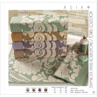 Рушник махровий Home Line "Asia" (кремовый, лиловый), 70х140см 109642