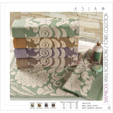 Рушник махровий Home Line "Asia" (кремовый, лиловый), 70х140см 109642