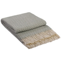 Плед Vladi "Рогожка" (бело-оливковый) 200х220см 106682