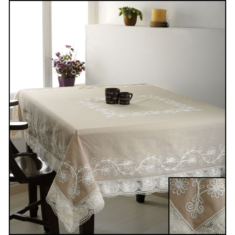Скатертина "BK011" (бежева) 140х180см 105025