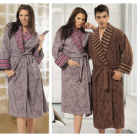 Халат махровий L/XL "Dione" (біло-зелений) 99998