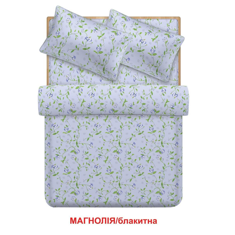 Евро комплект постельного белья Home Line "Магнолия" (голубой) 95697