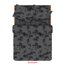 Півтораспальний комплект постільної білизни Home Line "Бонсай" (сірий) 88674