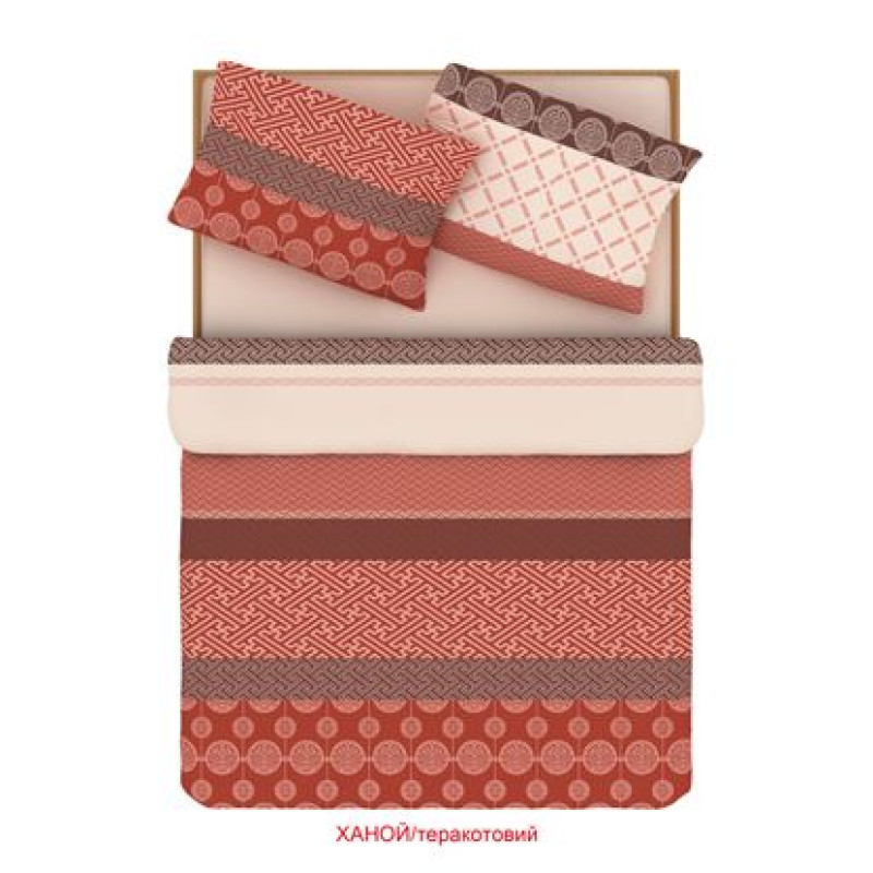 Півтораспальний комплект постільної білизни Home Line "Ханой" (теракотовий) 88507