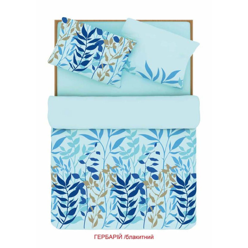 Двоспальный комплект постельного белья Home Line "Гербарий" (голубой) 88240