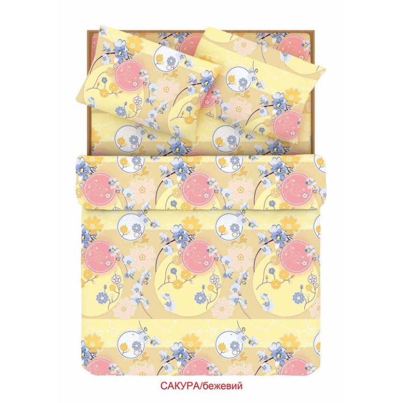 Двуспальный комплект постельного белья Home Line "Сакура" (бежевый) 85603