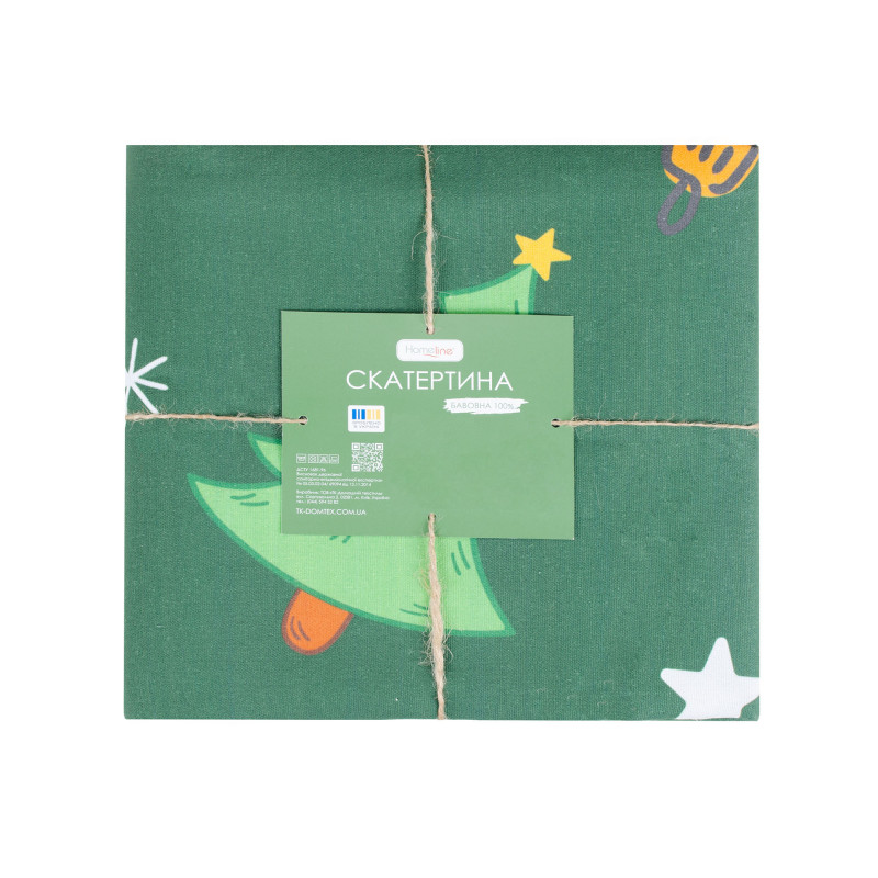 Скатертина HomeLine Merry Christmas 150х220см зелена