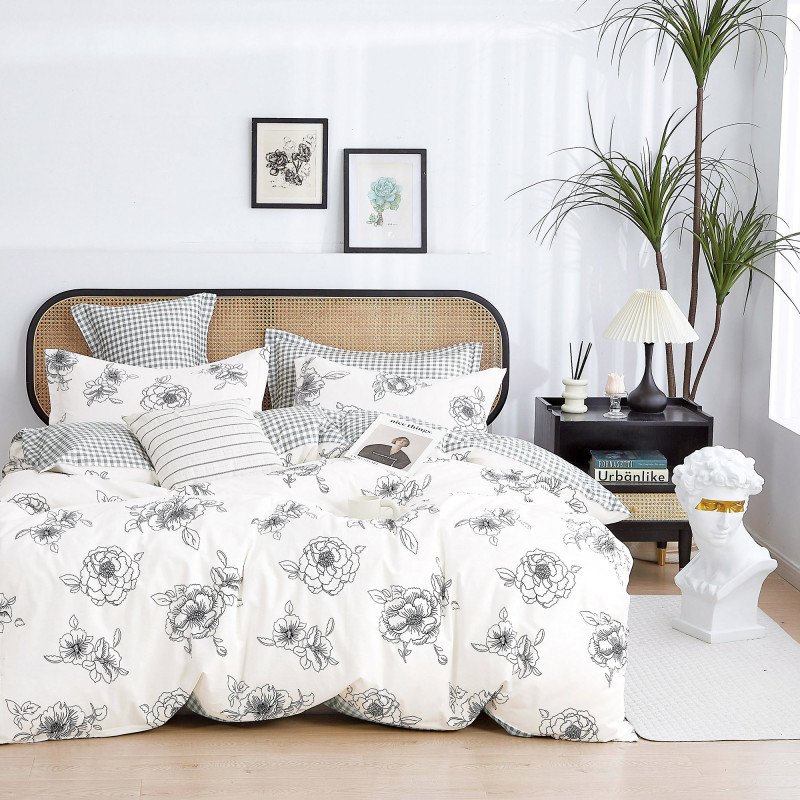 Евро комплект постельного белья Home Line "БЕЛАЯ ПИОН" 183061