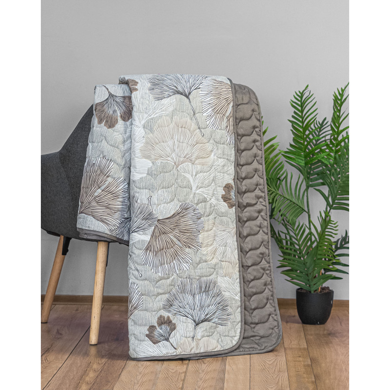 Покривало стьобане Home Line 160х210 Гінкго білоба Бежевий  194735
