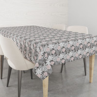 Скатертина Home Line "Квіти декоративні" (графітово-фрезові) 120х150 183594