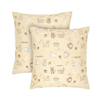 Наволочки бязеві (2шт.) "Котяча радість" (пісчано-рожевий) 70х70см 183284