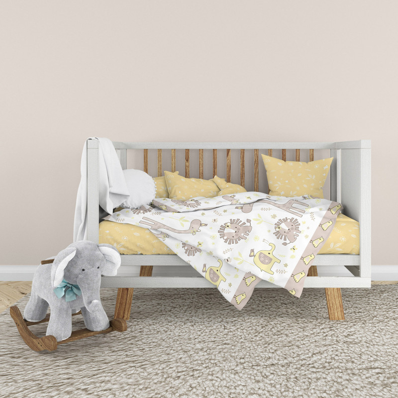 Дитячий комплект постільної білизни “МАДАГАСКАР” (кавово-жовтий/світло-жовтий) 183209