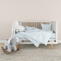 Дитячий комплект постільної білизни “ЗОРІ В ГОРОХ/ПАРКЕТ” (світло-блакитний) 183207