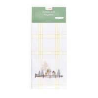 Рушник вафельний Home Line (смужка жовта, з вишивкою будинки) 45x70см 180065