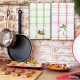 Рушник вафельний Home Line (смужка червона, з вишивкою сніговик) 45x70см 180061