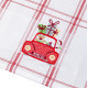 Рушник вафельний Home Line (смужка червона, з вишивкою машина) 45x70см 180060