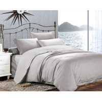 Євро комплект постільної білизни Home Line "Сатин Люкс" (світло-сірий) 176567