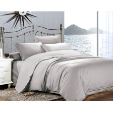 Євро комплект постільної білизни Home Line "Сатин Люкс" (світло-сірий) 176567